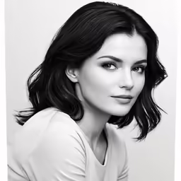 an image of a woman in black and white