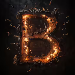 a light up letter shaped like the number eight