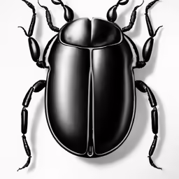 a beetle crawling on a white background