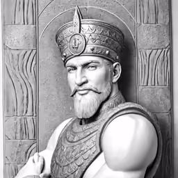 an old statue of a roman man with a beard