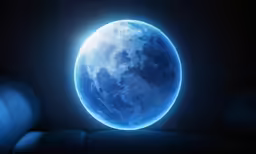3d rendering of a blue glowing earth