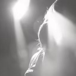 light shines through long beams into the dark sky