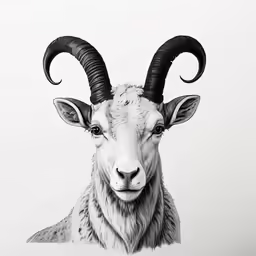 a goat head has horns on it