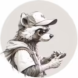 a drawing of a wolf wearing baseball uniforms