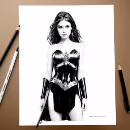 the drawing of wonder wonder girl from the film