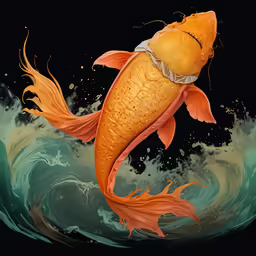 a fish that is standing in some water