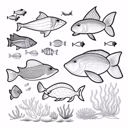 a bunch of fish and a sea creature