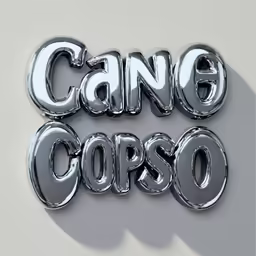 the word cano cosp written with chrome letters
