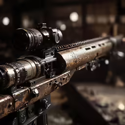 an image of a rifle in action