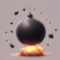 an artistic rendering of a black bomb