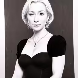 the woman is posing for a black and white picture
