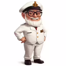 a large plastic statue of an older man