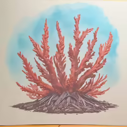 the corals are growing from the rock
