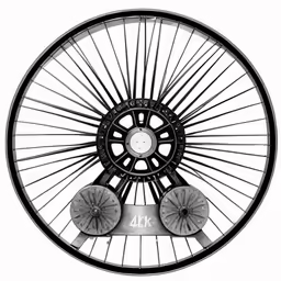 the front wheel of a bicycle on white