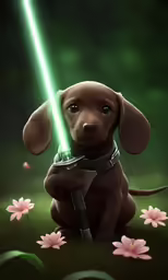 this puppy was drawn in adobe in photoshop and digitally colored