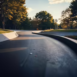 a curve in the road looks like it is coming down the hill
