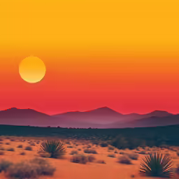 a beautiful red and yellow sunset over mountains