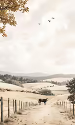 an image of a horse walking in the field