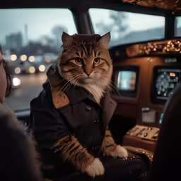 a cat is sitting on a passenger seat