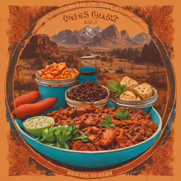 an image of food that includes beans, carrots, and a cauliflower,a large bowl of food with crackers on top