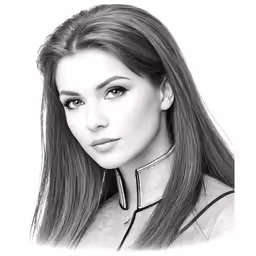 the young woman with long hair is wearing long metal necklace