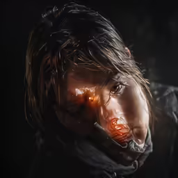 a young child is holding a cigarette in their hand