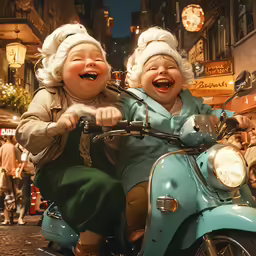 two very cute little kids on a scooter
