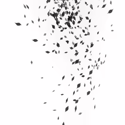 a white and black photo of leaves falling off of a tree