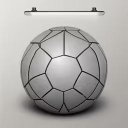 a 3d renderer of a soccer ball with one side pulled away