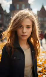 a young girl is posing for the camera