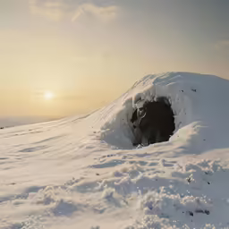 someone is in the snow with a camera in their hand