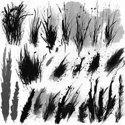 the black and white design for a plant set