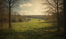 there is a field in the middle of the woods