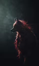 an image of a wolf in the woods