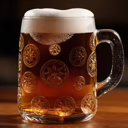 a mug filled with light brown liquid on top of a table