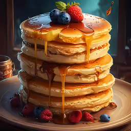 there is a big stack of pancakes on the plate