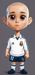 a cartoon character with brown eyes wearing a white shirt,a cartoon character is posing for the picture