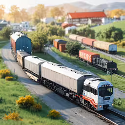 a red and white train passing down a train track,a long train going down the tracks with many other tracks