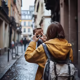 a woman taking a photograph of herself while taking a photograph