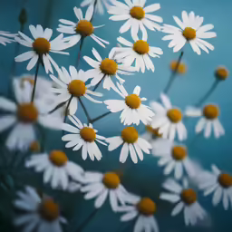 the many white flowers are all arranged