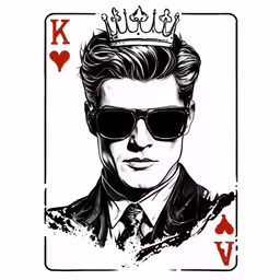 a drawing of the man in sunglasses wearing a suit and tie