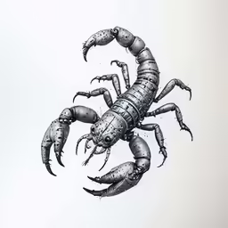 a crab on white with the image drawn by the artist