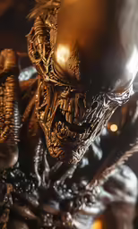 an alien with the face of an old man
