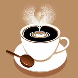 coffee cup with cream in it and spoon