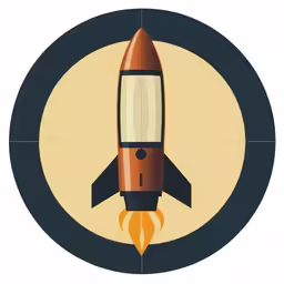 an image of a rocket on a circular