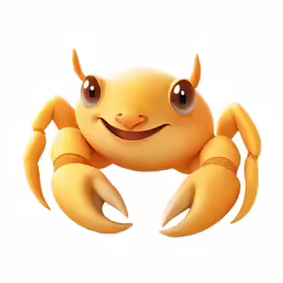 cartoon crab holding its head to the camera
