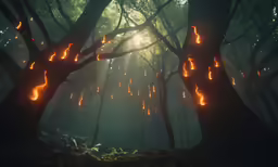 some kind of strange glowing tree in a forest