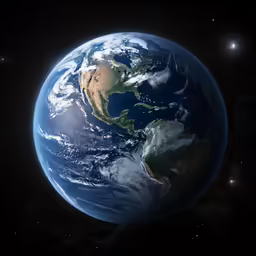 a 3d image of the earth and the stars