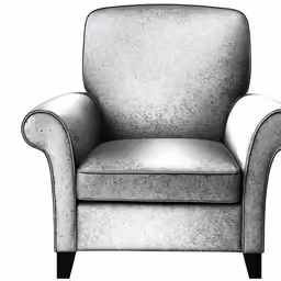a grey armchair with arm rest