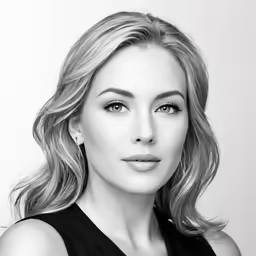 black and white portrait of a woman in black shirt
